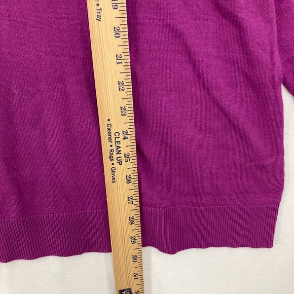 New Lane Bryant Petite size 18/20 Purple Gold Sequins Star Knit Light Sweater - Picture 4 of 8